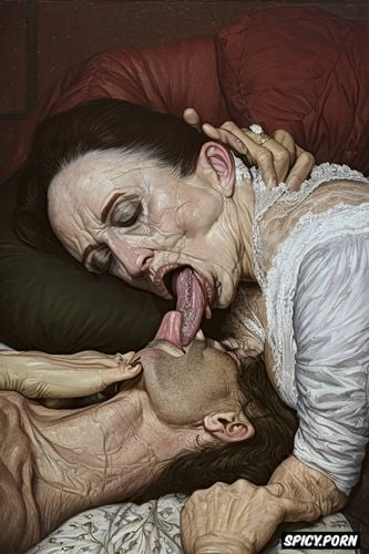 drunk husband gives blowjob to tired wife sleeping with mouth wide open