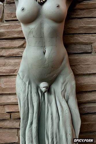 big stone tits, stone statue in chola dynasty style, woman only