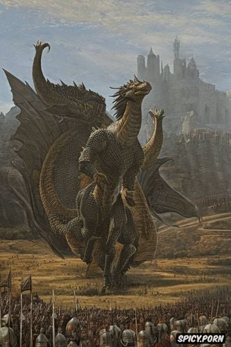 knight, dragon, bit graphics, medieval art, old dusty painting