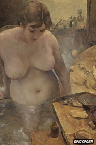 hairy vagina, édouard vuillard oil painting, fat thighs, fog