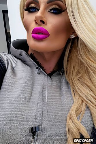 pink lips, chloe sims, sexy outfit, blonde hair, blowjob, deep throat