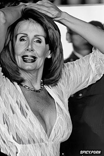 nancypelosi is in a crowd of people, hyper realistic, hyper detailed