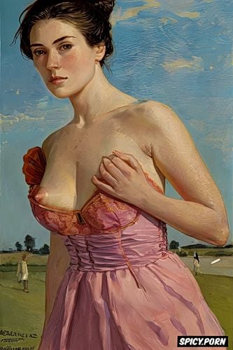 john singer sargeant oil painting, small tender breasts, millie brady