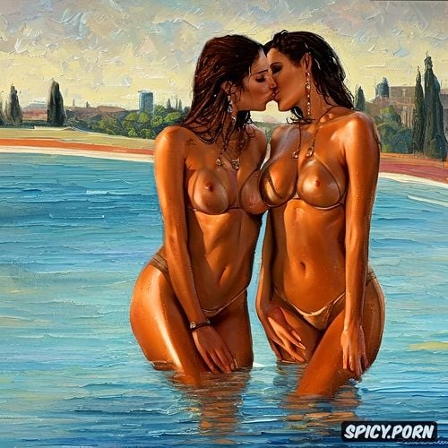 lesbian couple kissing, sidele, milano