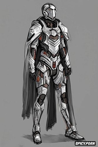 hy ac ok rqr, human, full shot, byjustpixels, techno organic exoskeleton armor