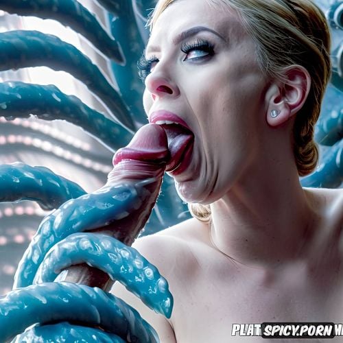 wide open labia, gaping pussy, horror, destroyed pussy, thick tentacle in asshole