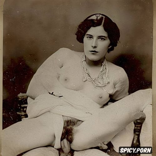 early portrait photography, eye contact, sex, crisp, historical photo