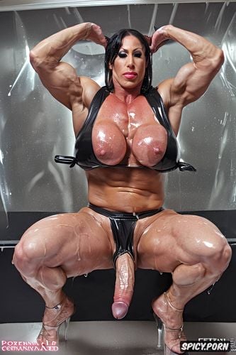 monster dick, cumming, heavy huge strongest extreme muscular nun futanari