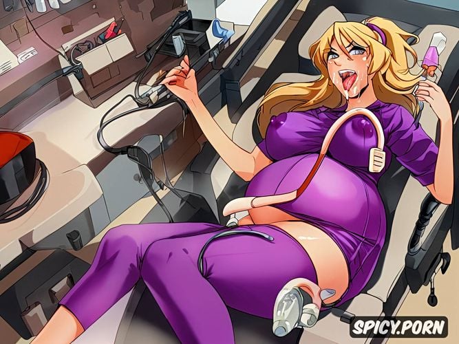 pregnant, lactating tits, oversized pregnant belly 1 7, in gyno chair