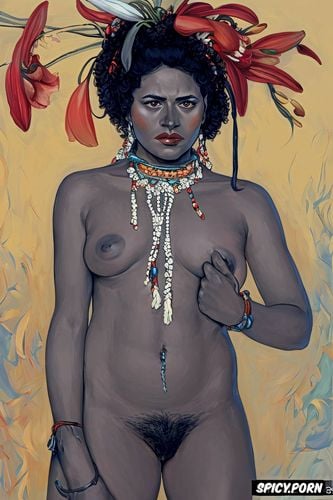 fat thighs, flat chest beautiful native american women with a white lily