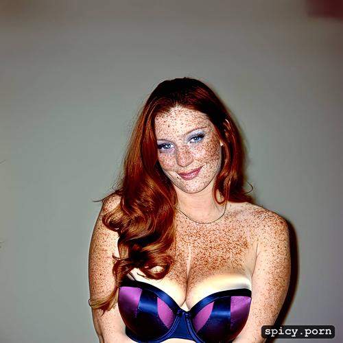 mary wiseman dancing at a bar, freckles, blue, large natural breasts