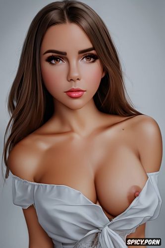 brown hair, brown eyes, realistic photo, pussy flashing, perfect boobs