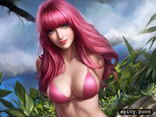 elegant, pink nipples, highly detailed, realistic skin, pretty pink pussy
