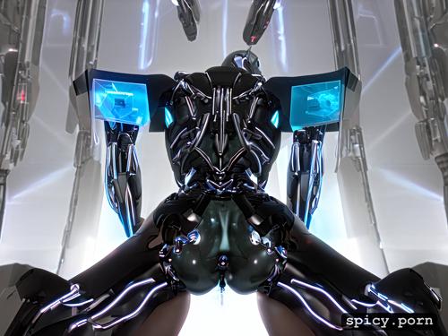 robot penis, sex robot sticking his machine penis deep into a pussy