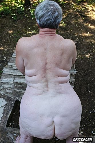 rear view, pastel colors, hyper detailed, hyperrealistic pregnant pissing muscular thighs red bobcut haircut