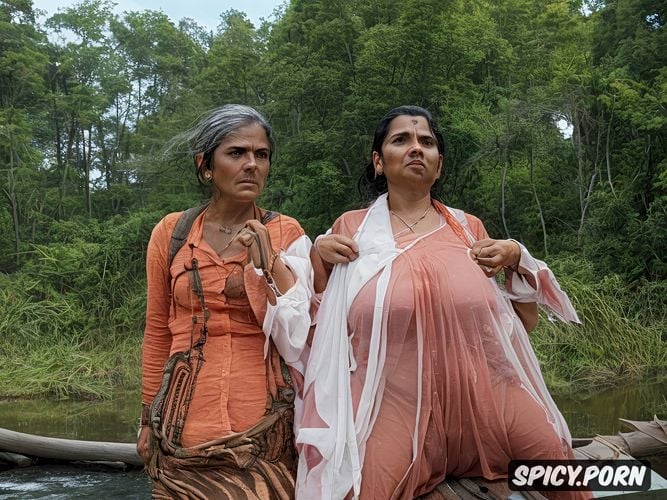 ultra realistic ultra detailed real natural colors detailed anatomy expressive faces memory from vacation the tiny old tourist wife very upset looks with despair at her wet destroyed and lose pussy hugely enlarged very open visible inside after was fucked by many indian fishermen waiting now to broken her ass