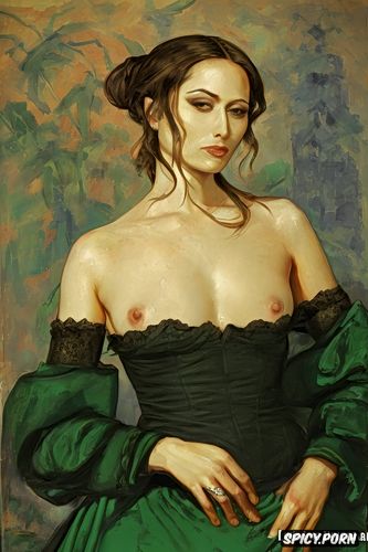art of ruben einsman, rider dark green velvet dress, cézanne painting
