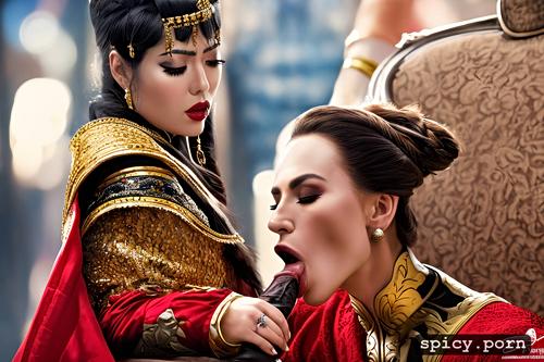 concubine, blowjob, extreme detail, cum, king on throne, 8k