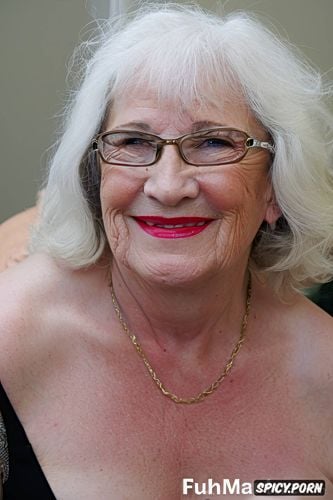 white hair, white lady, intricate hair, face with wrinkles, gilf