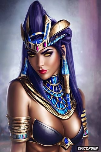 abs, ultra realistic, widowmaker overwatch female pharaoh ancient egypt pharoah crown royal robes beautiful face portrait muscles