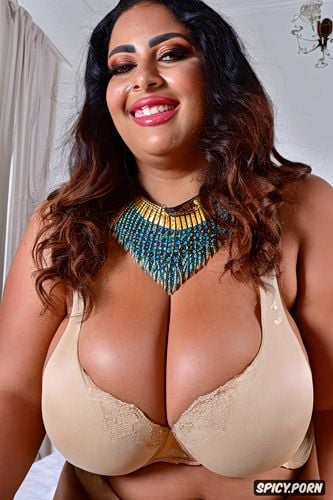 hyper realistic big mature, half view, gigantic voluptuous massive boobs