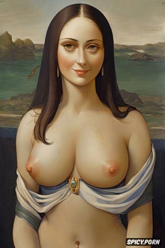 painted in the style of léon bakst, detailed, topless, mona lisa