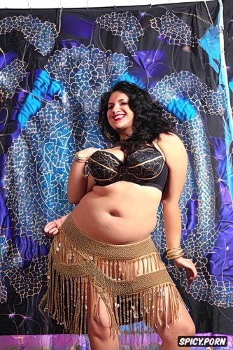 huge natural boobs, beautiful perfect laughing face, beautiful belly dance costume
