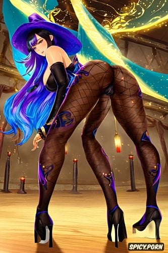 gold trims, delicate anime features, see through intricate patterned stockings