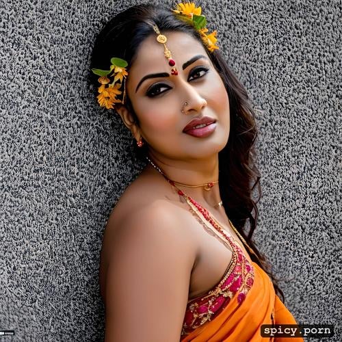 4k, realistic, ultra detailed, hindu sanskari aunt, highres