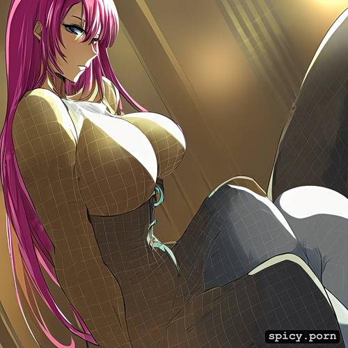 hentai, sexy, big boobs, anime, nude, pink hair, modern, white woman