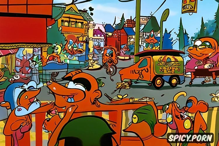 still from orgy scene in richard scarry tiny town animated porn film