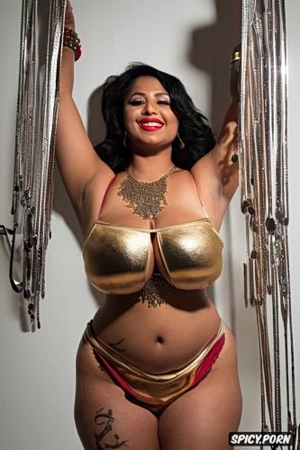 gigantic bulging boobs, emerald bracelet, full view, gorgeous burlesque dancer