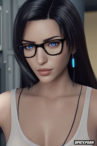 sexy teacher, torn blue jeans, ultra realistic, portrait, tifa lockhart