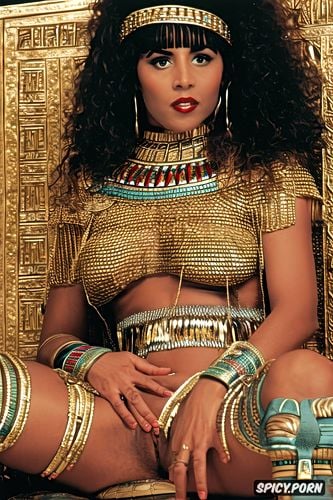 gorgeous ancient queen cleopatra sitting spreading legs and pussy lips