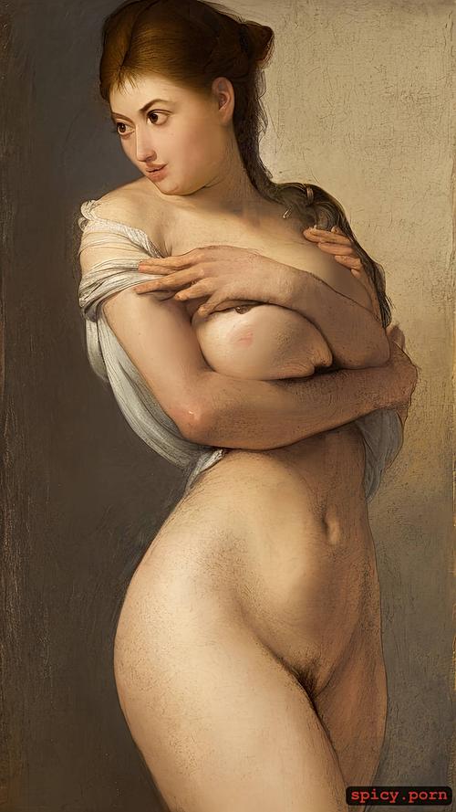 pastel colors, pretty naked girl, masterpiece, huge boobs, realistic