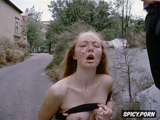 forced to swallow her piss, ugly face, eyes wide in shock, completely naked