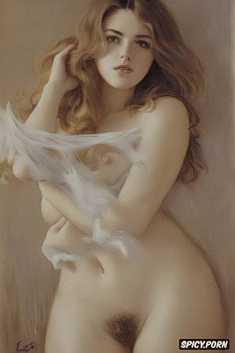 hairy pussy, paul peter rubens oil painting, cinematic, milla jovovich