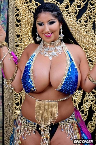 color photo, gorgeous1 75 arabian bellydancer, gold and silver and pearls jewelry