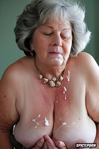 erotic, masterpiece, gray hair, visible nipples, old fat grandmother