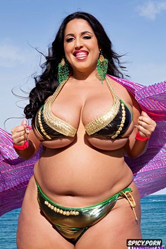 massive saggy melons, full view, beautiful smiling face, gorgeous bellydancer