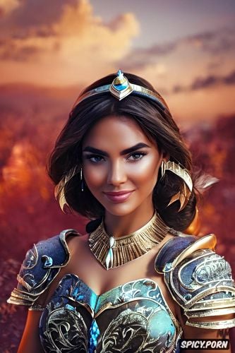 k shot on canon dslr, ultra detailed, warrior jasmine disney s aladdin beautiful face wearing armor young masterpiece