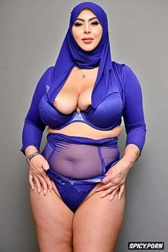 oiled, very busty, stunning iranian lady, pastel colorssolid background