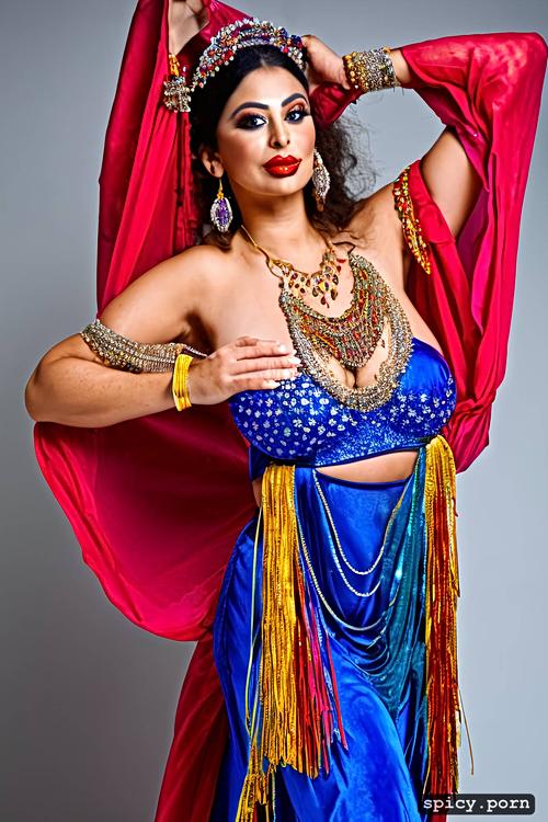 anatomically correct, italian bellydancer, performing, color image