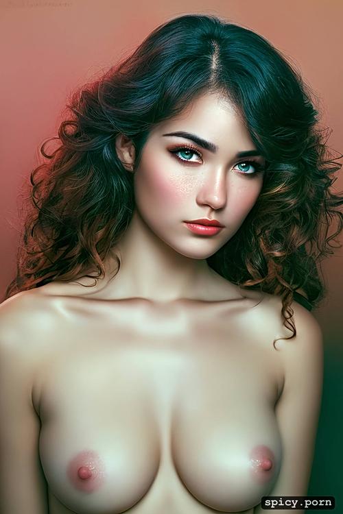 breasts, curly hair, cute, naked, white, teen, ethnicity, lesbian