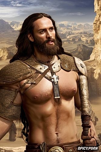 roman soldiers, big penis, conan the barbarian, big cross, man with beard hangs on the cross while get blowjob from hot women jesus crussified had blowjob whores give a head to jesus bare tits open nipples outside ancient iudea early christians