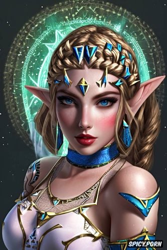 tattoos masterpiece, k shot on canon dslr, ultra detailed, princess zelda the legend of zelda beautiful face young tight low cut outfit