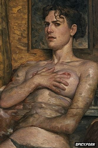 elderly grandmothers, rembrandt oil painting, women in humid bathroom with fingertip nipple touching breasts tiled bathing