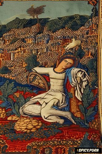 medieval painting, tapestry, carpet canvas