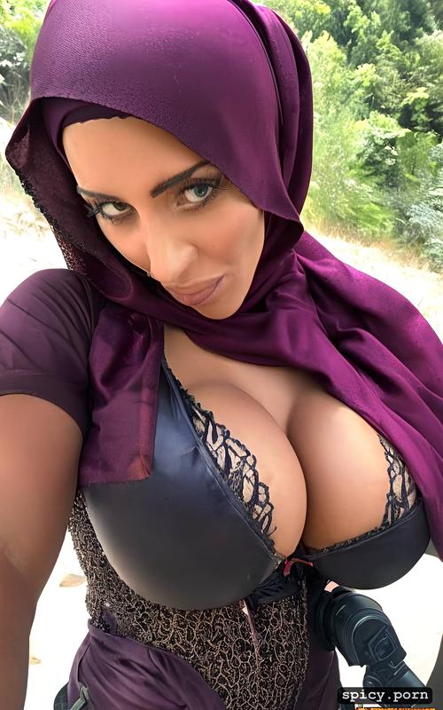 big boobs, selfie, leaked pic style, lingerie, no makeup, two sisters in hijab
