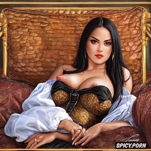 large nipples, digital painting, ilya kuvhinov, symmetrical shoulders